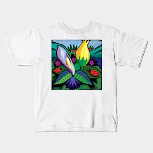 Blooming Flowers (Square Format) Kids T-Shirt